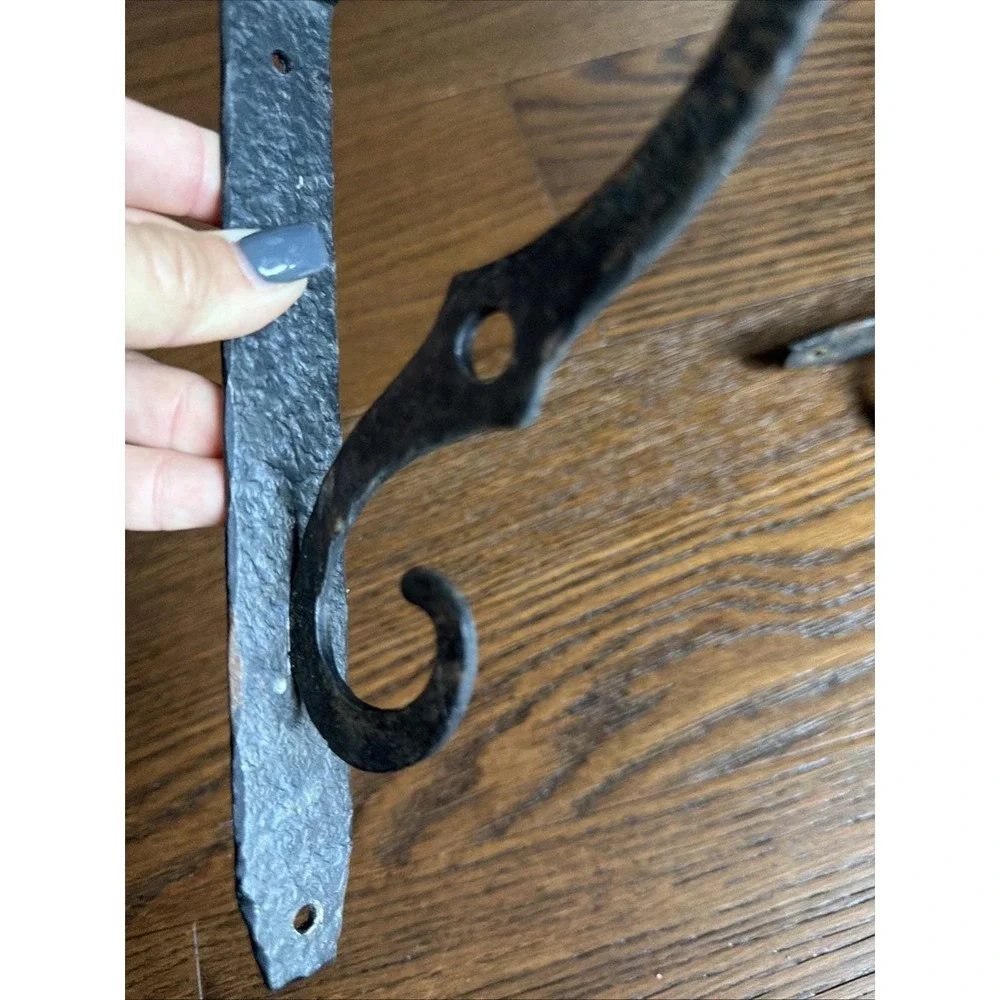 Pair Hand Forged Wrought Iron Shelf Brackets 8x6